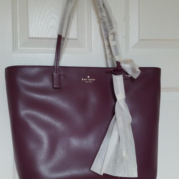 Kate Spade Handbags - Kate Spade Flower Dangle Tote - Deep Plum